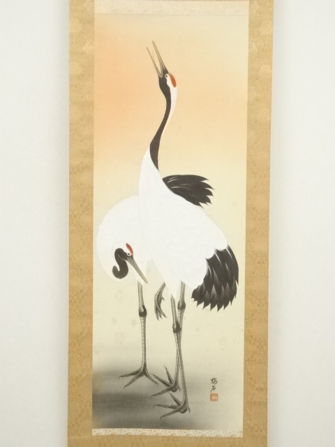 道具 ] - 道具 梅石筆 双鶴 肉筆絹本掛軸 | ネットショップ圭